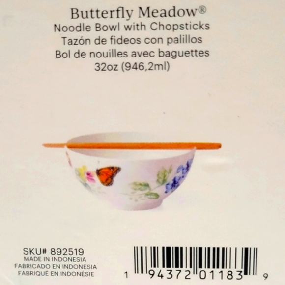 🪭Lenox Porcelain Ramen🍜 Bowl w/Chopsticks - Picture 12 of 14